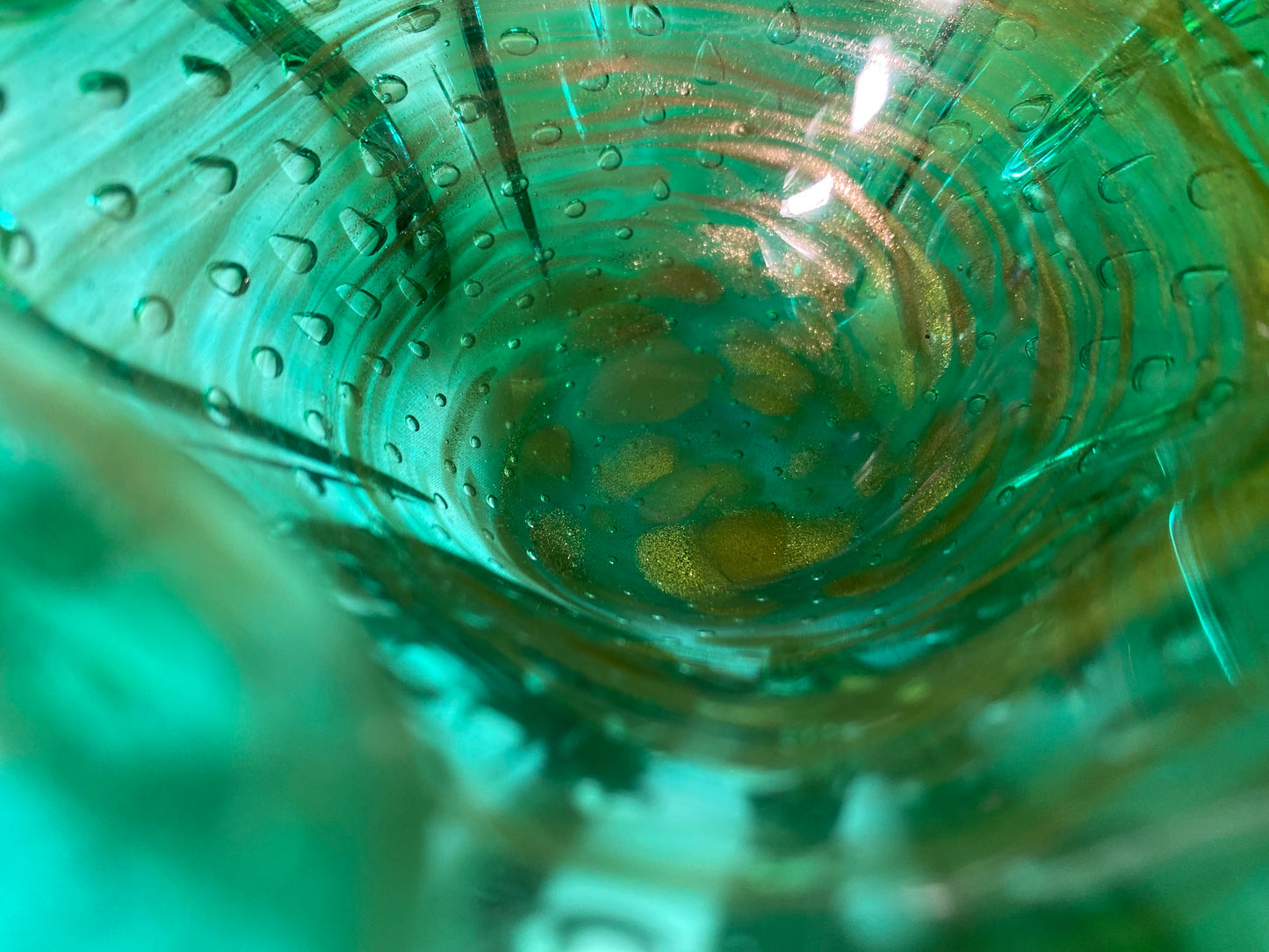 Vintage Green Glass Ashtray