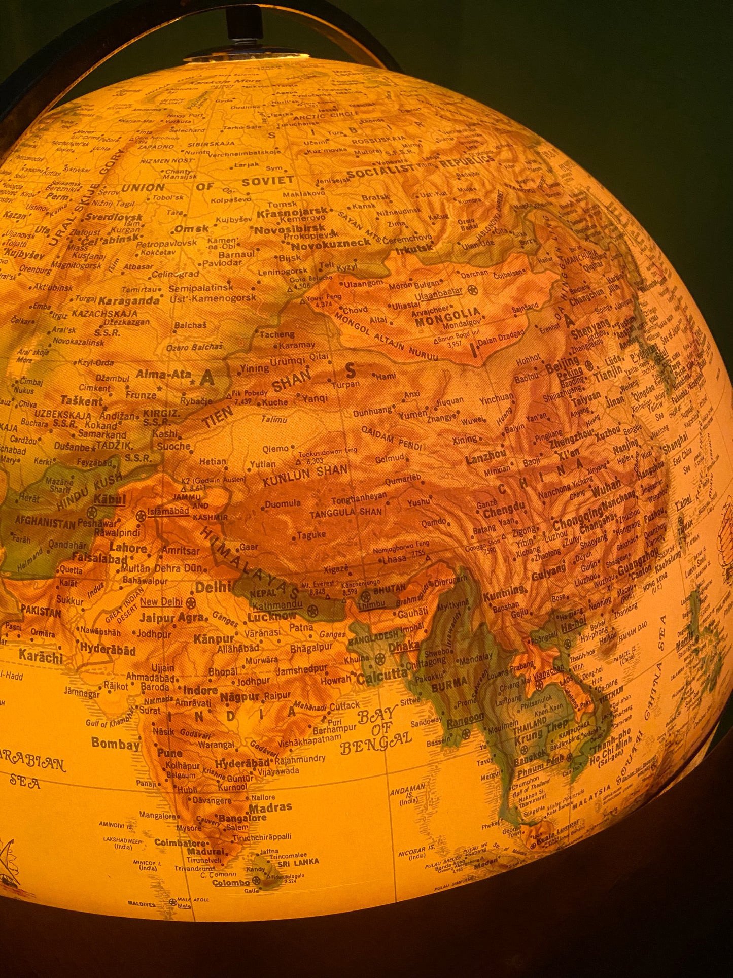 Vintage Illuminated World Globe