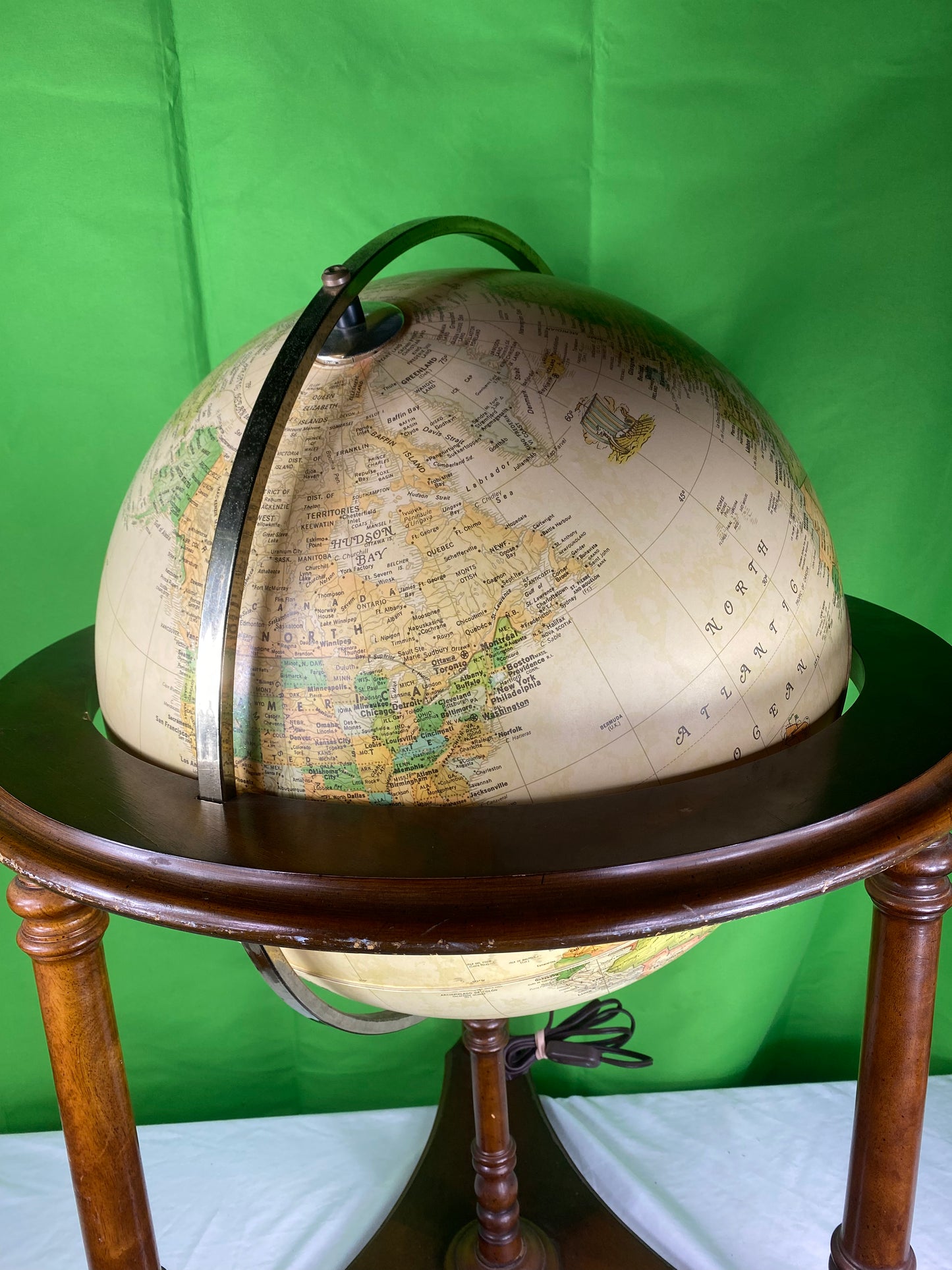 Vintage Illuminated World Globe