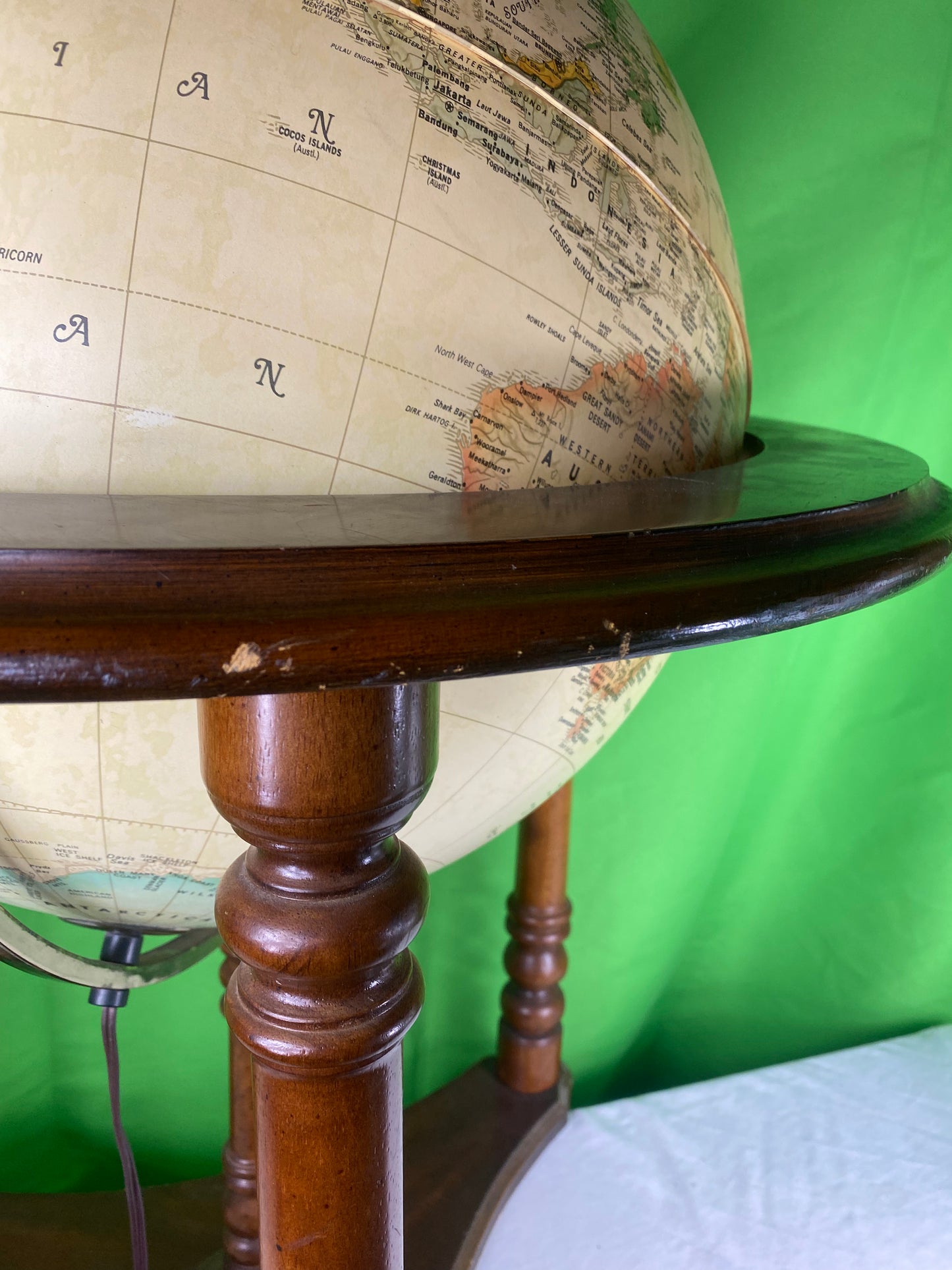 Vintage Illuminated World Globe