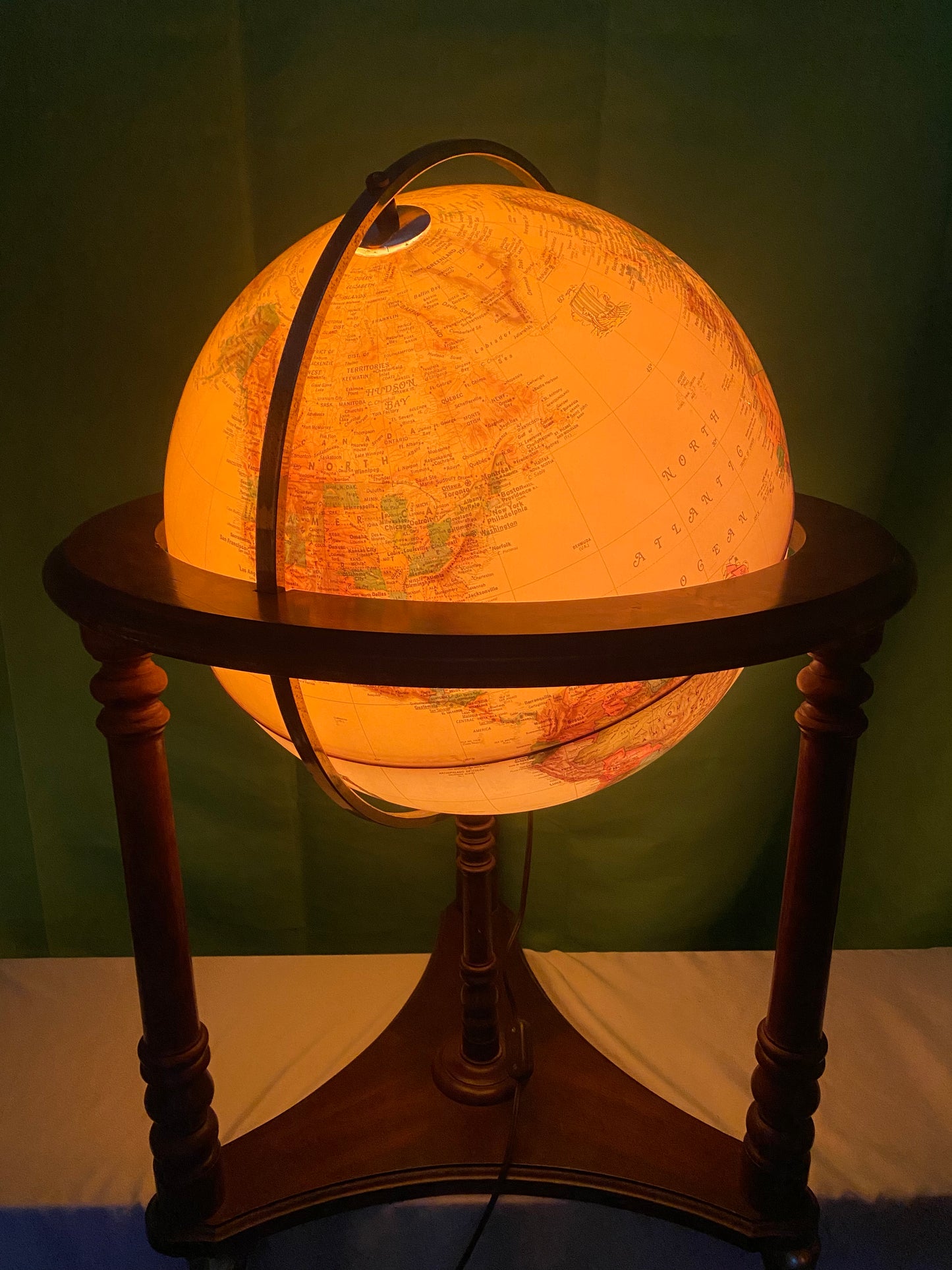 Vintage Illuminated World Globe