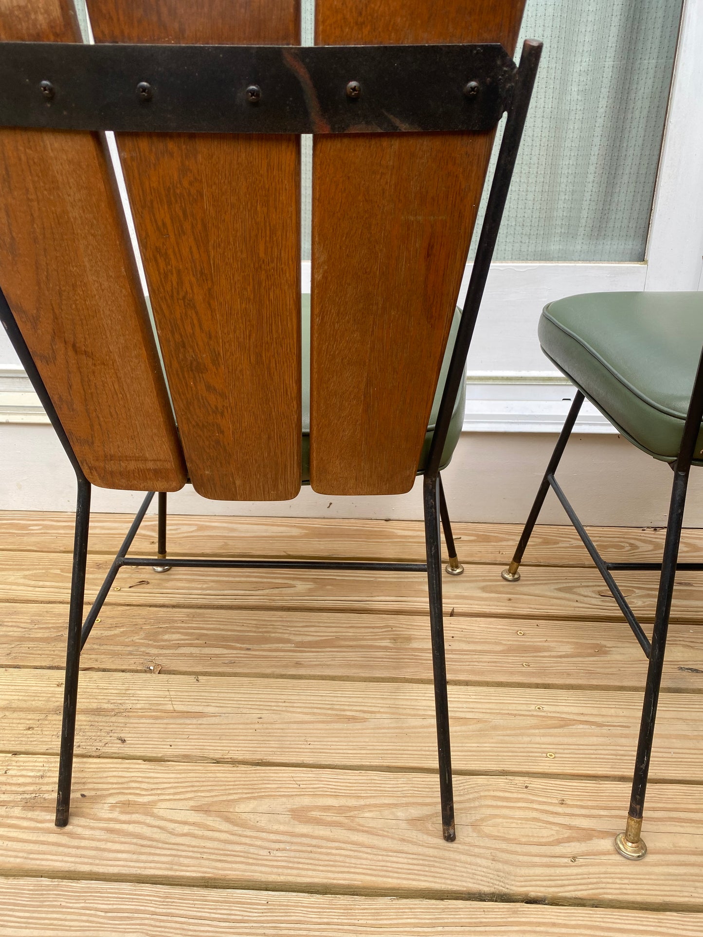 Set of 4 Vintage Paul McCobb Style Wood Slat Dining Chairs