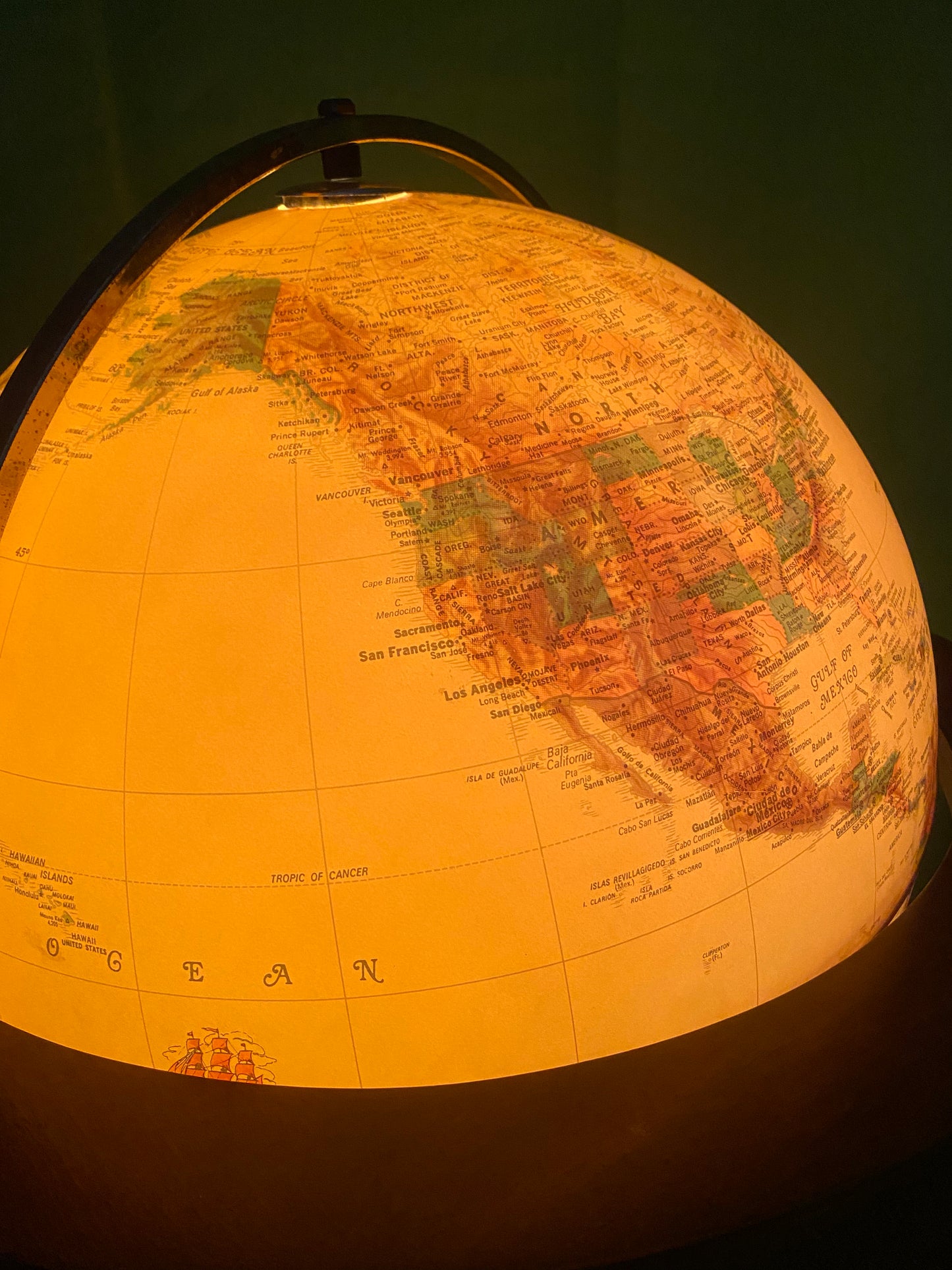 Vintage Illuminated World Globe