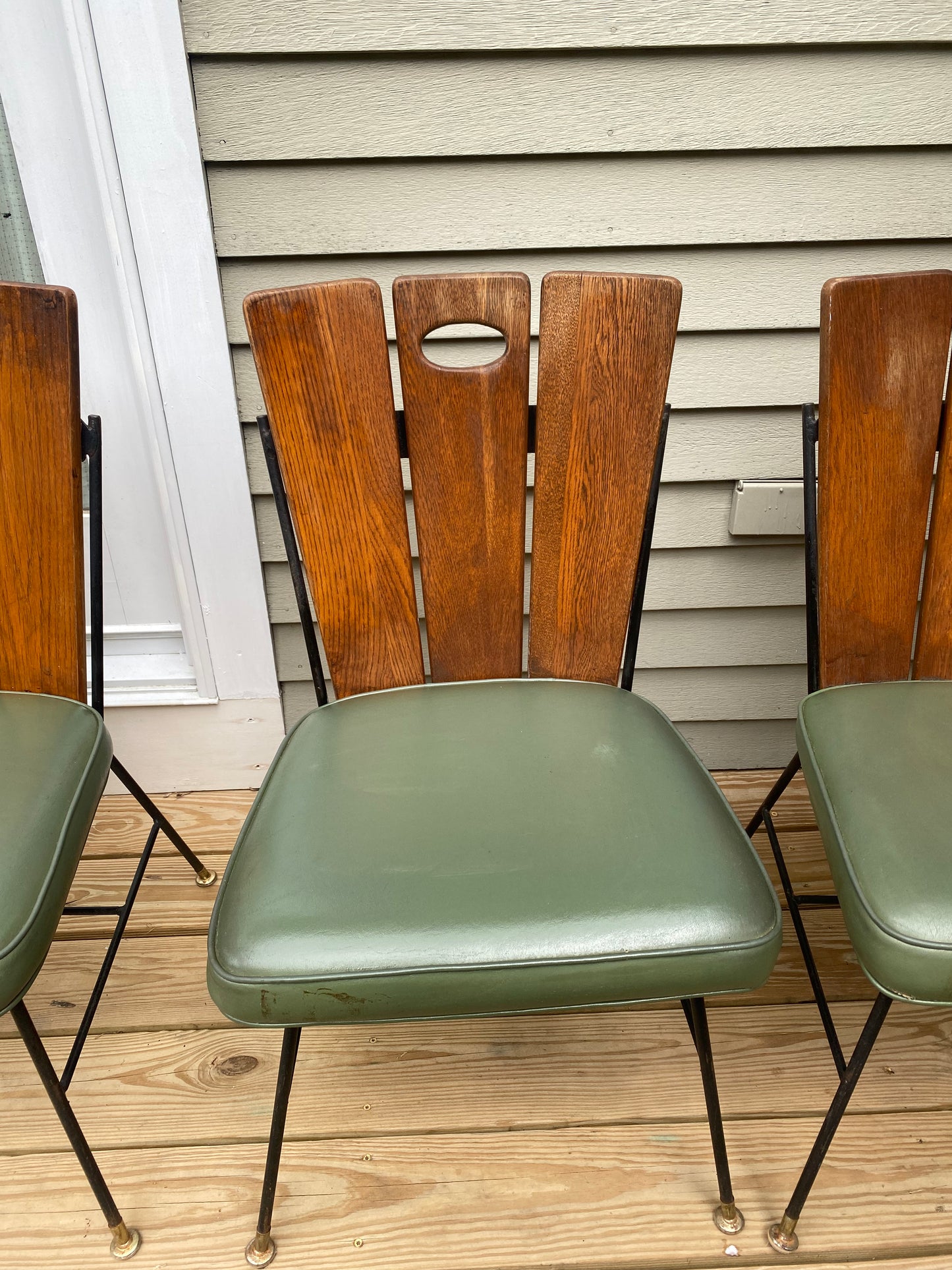 Set of 4 Vintage Paul McCobb Style Wood Slat Dining Chairs