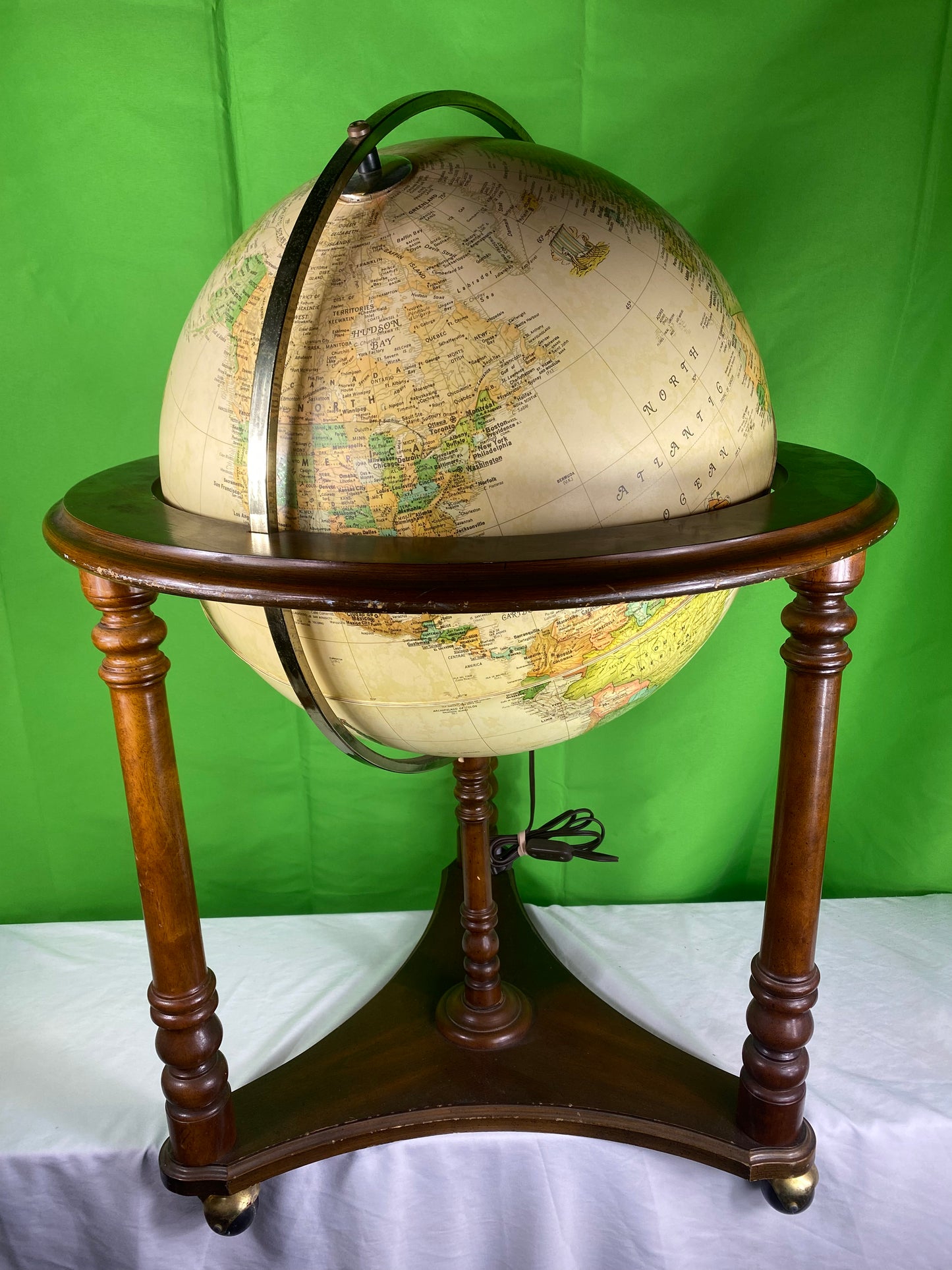 Vintage Illuminated World Globe