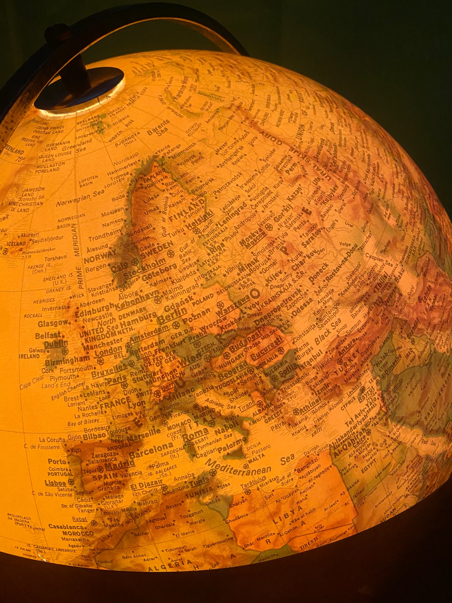 Vintage Illuminated World Globe