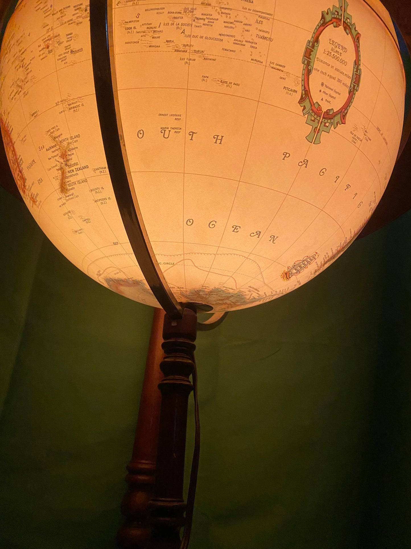 Vintage Illuminated World Globe