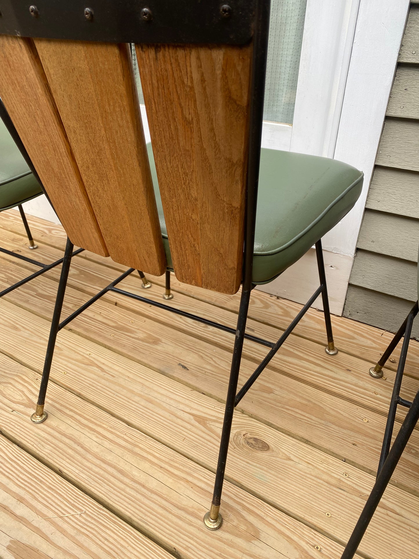 Set of 4 Vintage Paul McCobb Style Wood Slat Dining Chairs